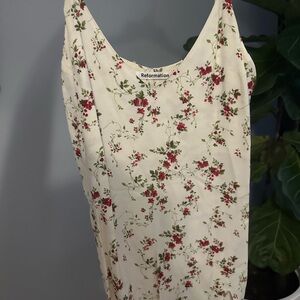 Reformation cream viscose mini dress medium